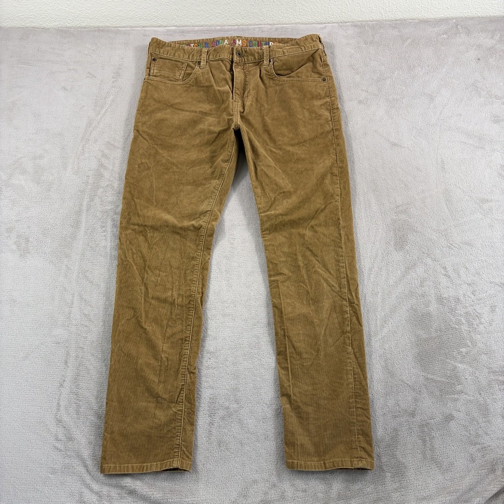 Scotch & Soda Corduroy Slim Straight Pants in Brown Men 36x32 Designer Preppy